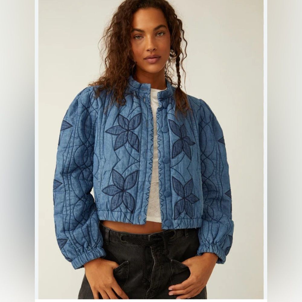 Free People Quinn Patchwork Quilted Jacket, Cottagecore L. New. - Picture 4 of 5